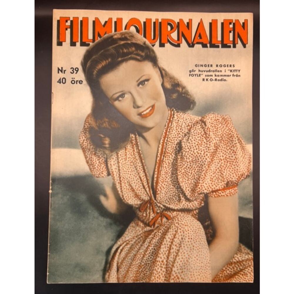 RARE 1941 Swedish Ginger Rogers Magazine Judy Garland, Spencer Tracy Hollywood